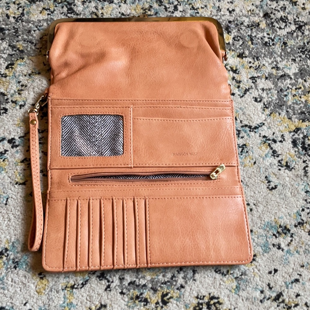 NWOT clutch wallet in peach 🍑